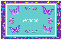 Thumbnail for Personalized Butterfly Placemat VIII - Teal Background - Butterflies I -  View