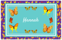 Thumbnail for Personalized Butterfly Placemat VIII - Teal Background - Butterflies III -  View