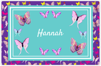 Thumbnail for Personalized Butterfly Placemat VIII - Teal Background - Butterflies IV -  View