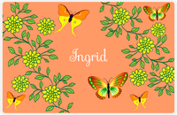 Thumbnail for Personalized Butterfly Placemat IX - Orange Background - Orange Butterflies I -  View