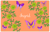 Thumbnail for Personalized Butterfly Placemat IX - Orange Background - Purple Butterflies I -  View