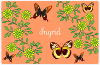 Thumbnail for Personalized Butterfly Placemat IX - Orange Background - Brown Butterflies -  View