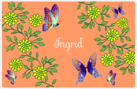 Thumbnail for Personalized Butterfly Placemat IX - Orange Background - Purple Butterflies II -  View