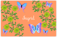 Thumbnail for Personalized Butterfly Placemat IX - Orange Background - Blue Butterflies III -  View