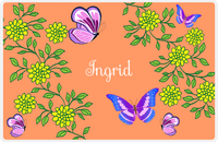 Thumbnail for Personalized Butterfly Placemat IX - Orange Background - Purple Butterflies V -  View