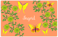 Thumbnail for Personalized Butterfly Placemat IX - Orange Background - Yellow Butterflies -  View