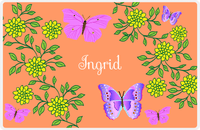 Thumbnail for Personalized Butterfly Placemat IX - Orange Background - Pink Butterflies III -  View
