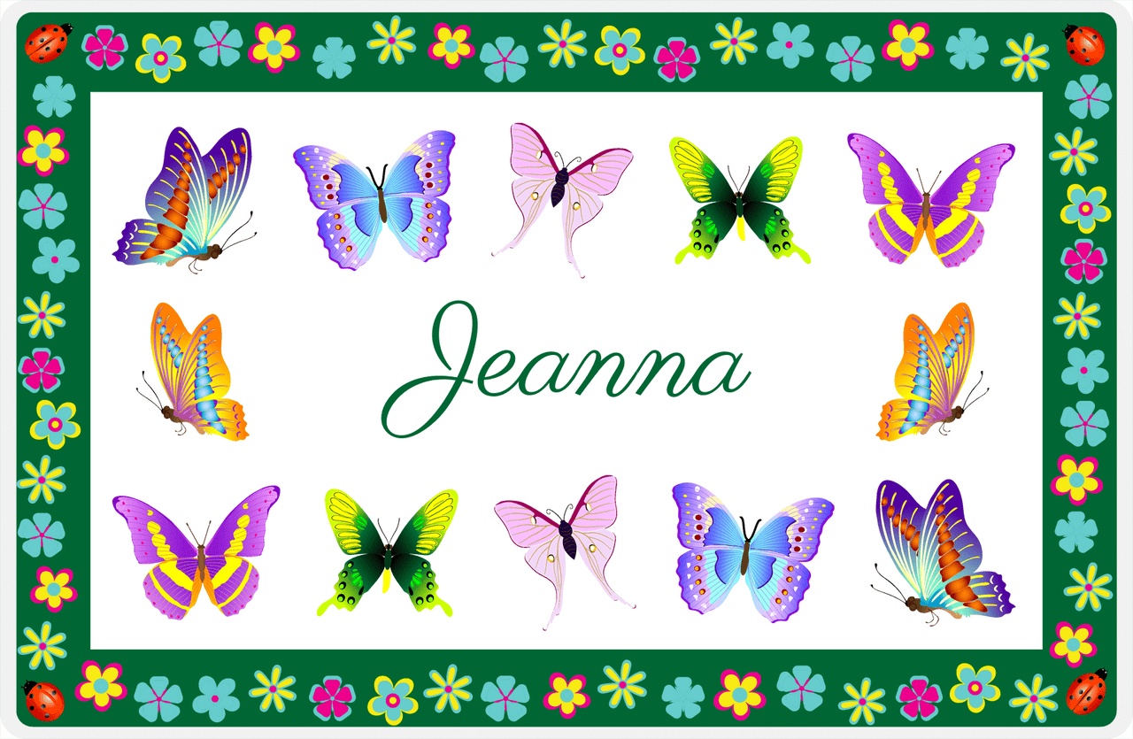 Personalized Butterfly Placemat X - White Background - Butterflies I -  View