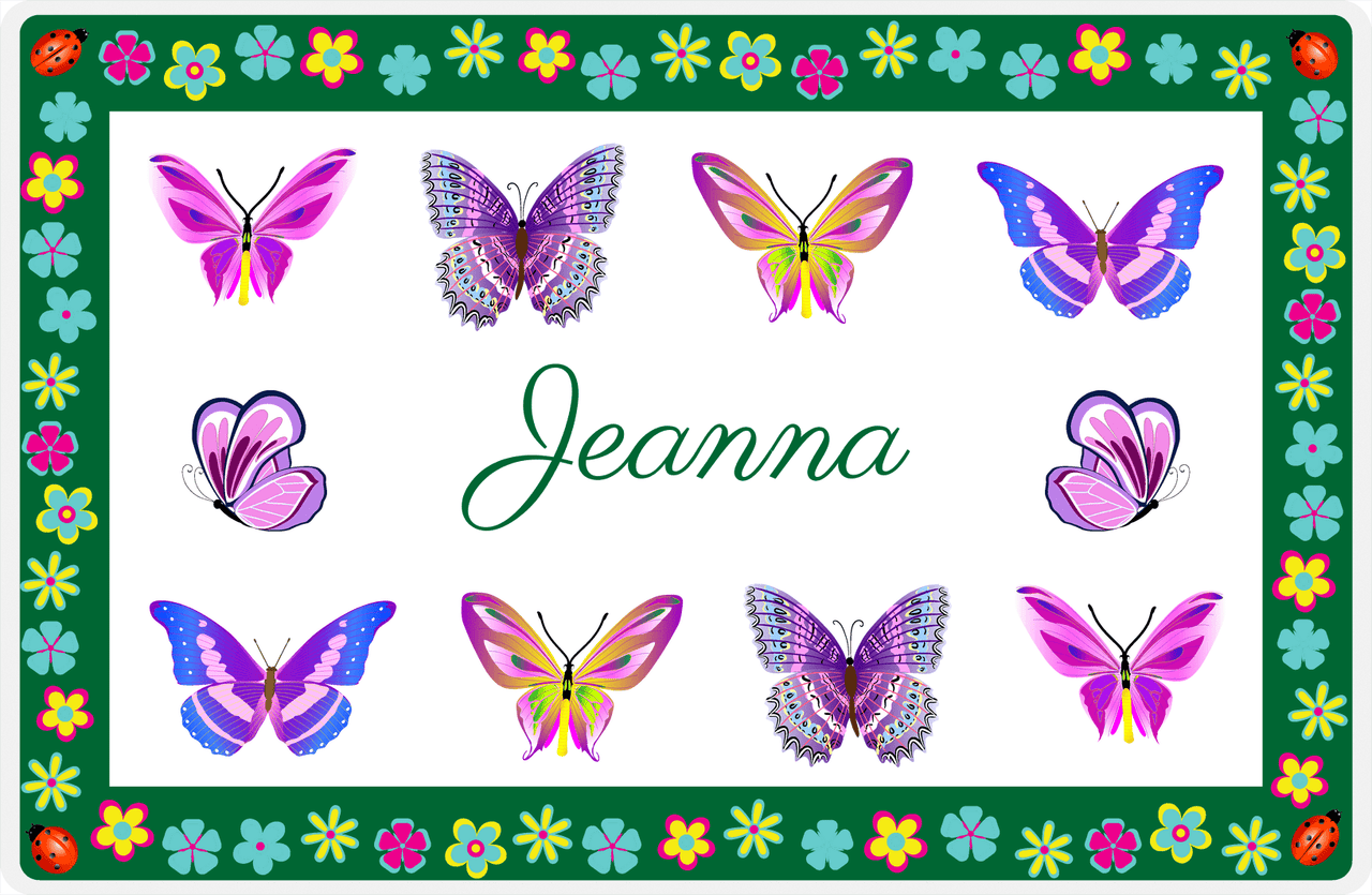 Personalized Butterfly Placemat X - White Background - Butterflies IV -  View