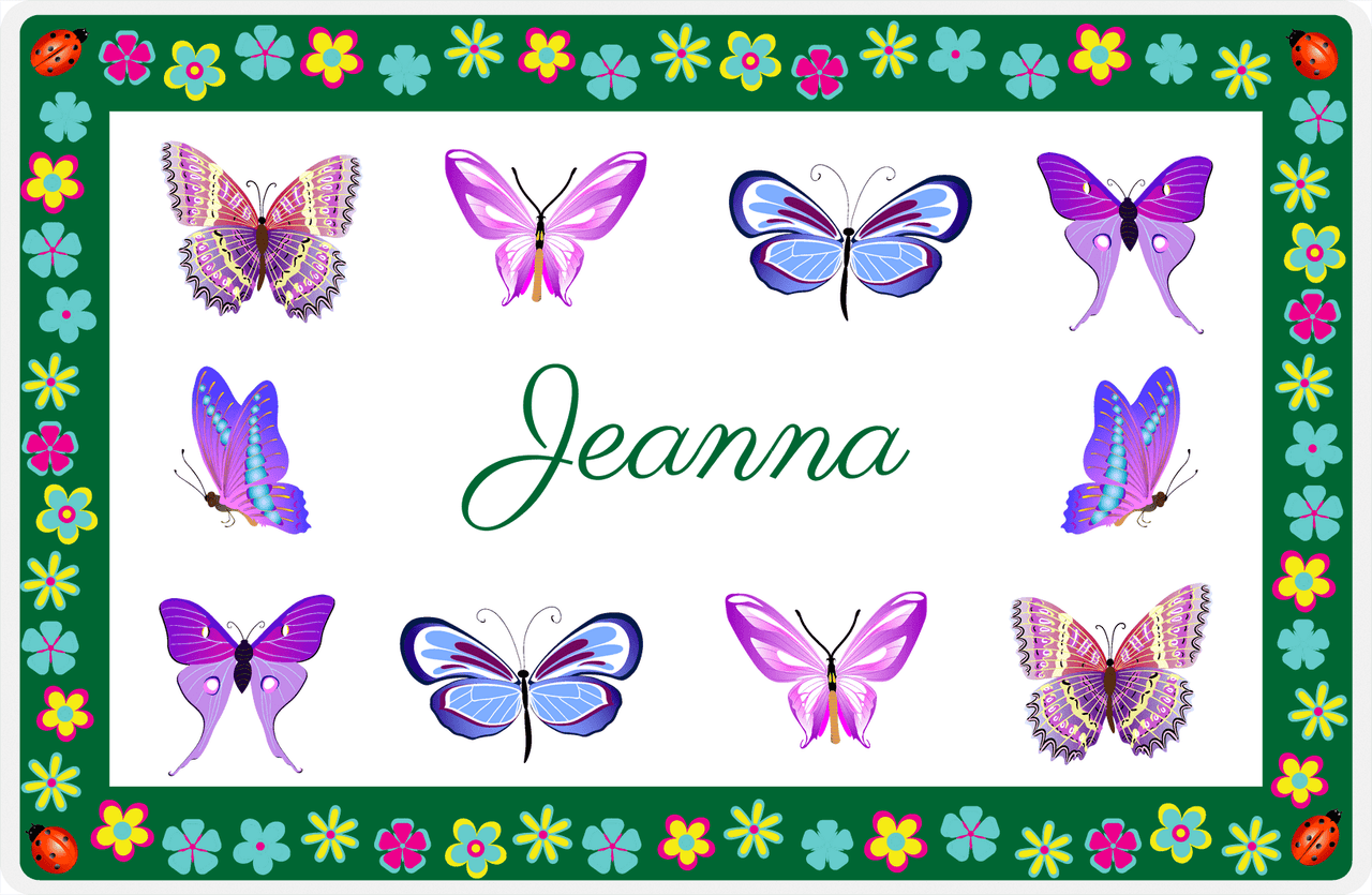 Personalized Butterfly Placemat X - White Background - Butterflies VI -  View