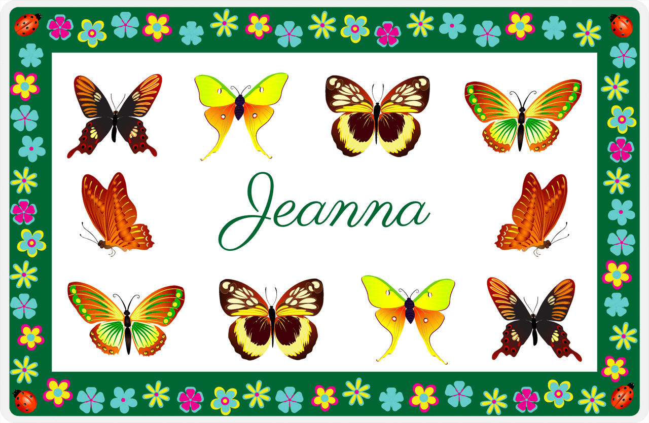 Personalized Butterfly Placemat X - White Background - Butterflies VII -  View