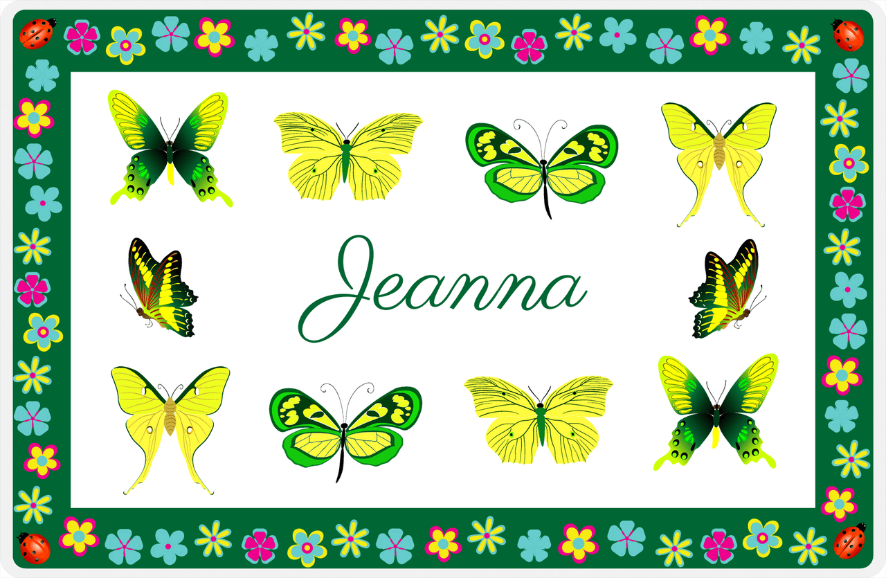 Personalized Butterfly Placemat X - White Background - Butterflies VIII -  View