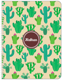Thumbnail for Personalized Cactus / Succulent Notebook III - Circle Nameplate - Front View