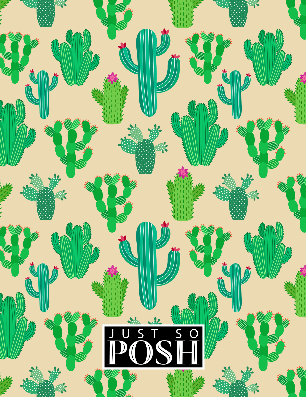 Personalized Cactus / Succulent Notebook III - Decorative Rectangle Nameplate - Back View