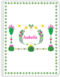 Thumbnail for Personalized Cactus / Succulent Notebook IV - Cactus Wreath - White Background - Front View