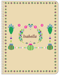 Thumbnail for Personalized Cactus / Succulent Notebook IV - Cactus Wreath - Tan Background - Front View