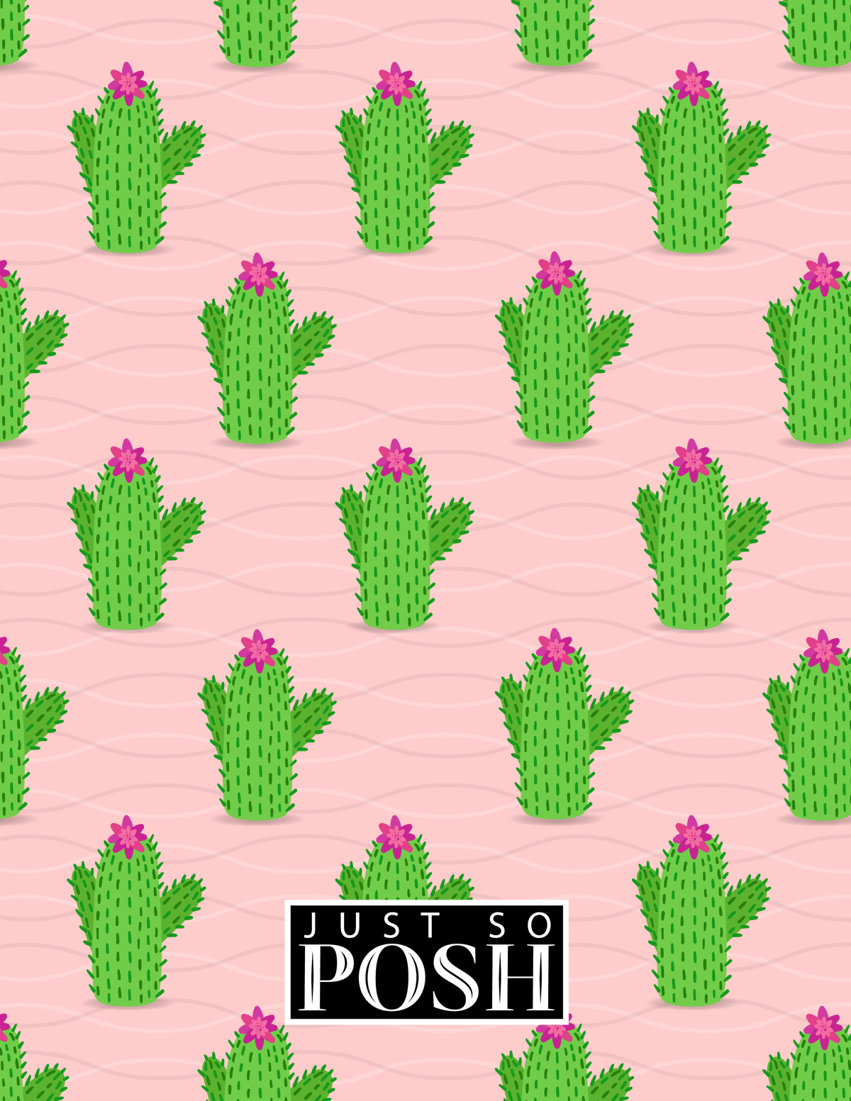 Personalized Cactus / Succulent Notebook IX - Cactus Pattern I - Back View