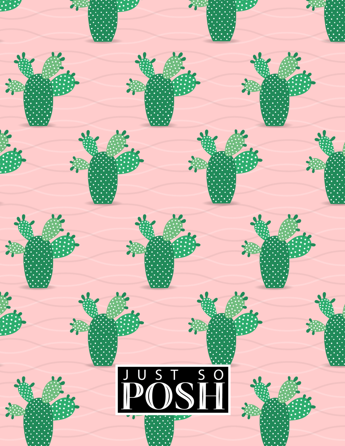 Personalized Cactus / Succulent Notebook IX - Cactus Pattern III - Back View