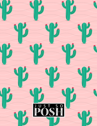 Thumbnail for Personalized Cactus / Succulent Notebook IX - Cactus Pattern V - Back View