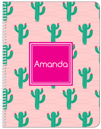 Thumbnail for Personalized Cactus / Succulent Notebook IX - Cactus Pattern V - Front View