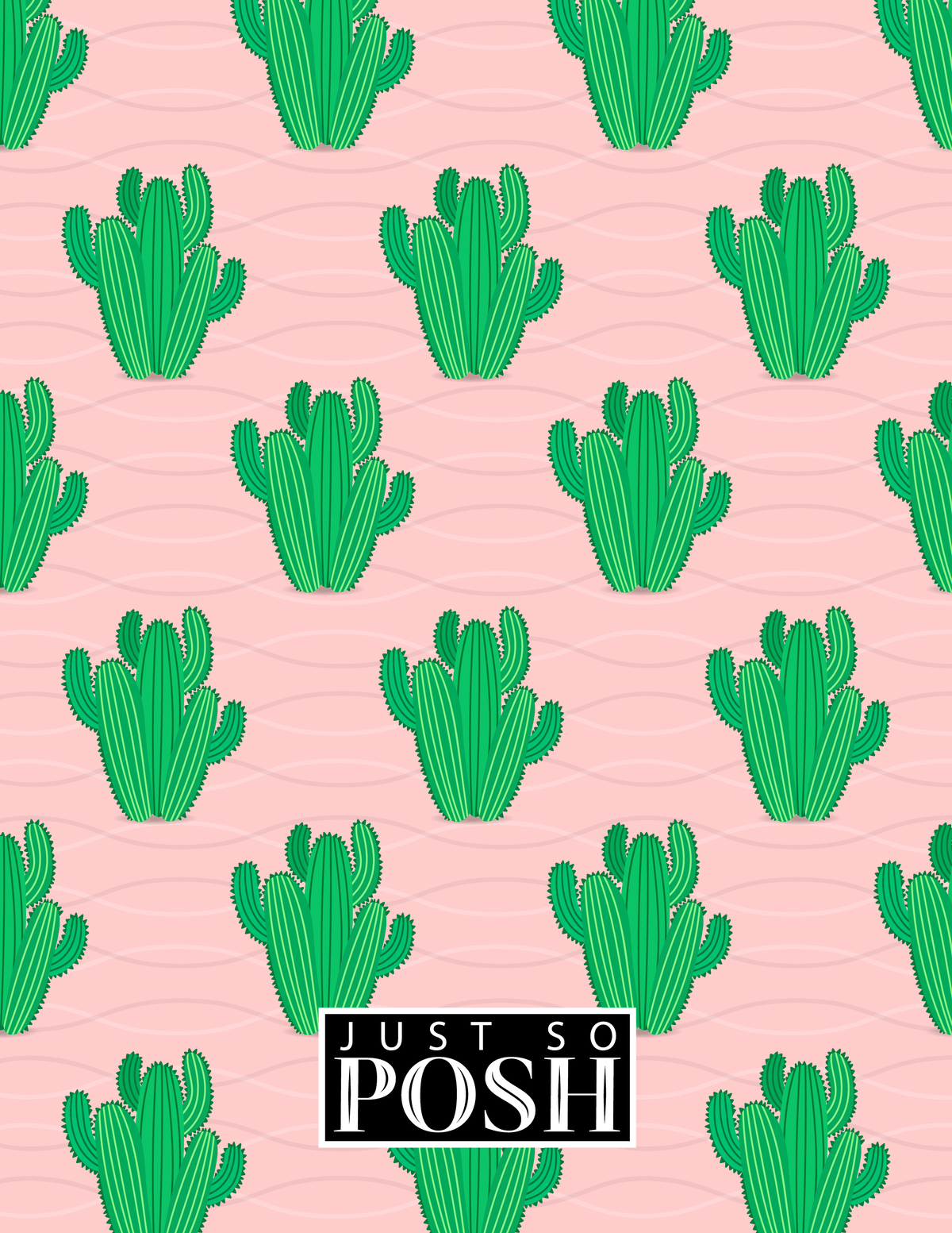 Personalized Cactus / Succulent Notebook IX - Cactus Pattern VI - Back View