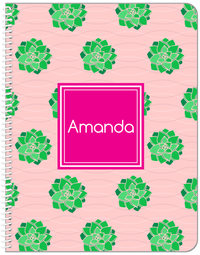 Thumbnail for Personalized Cactus / Succulent Notebook IX - Cactus Pattern VII - Front View