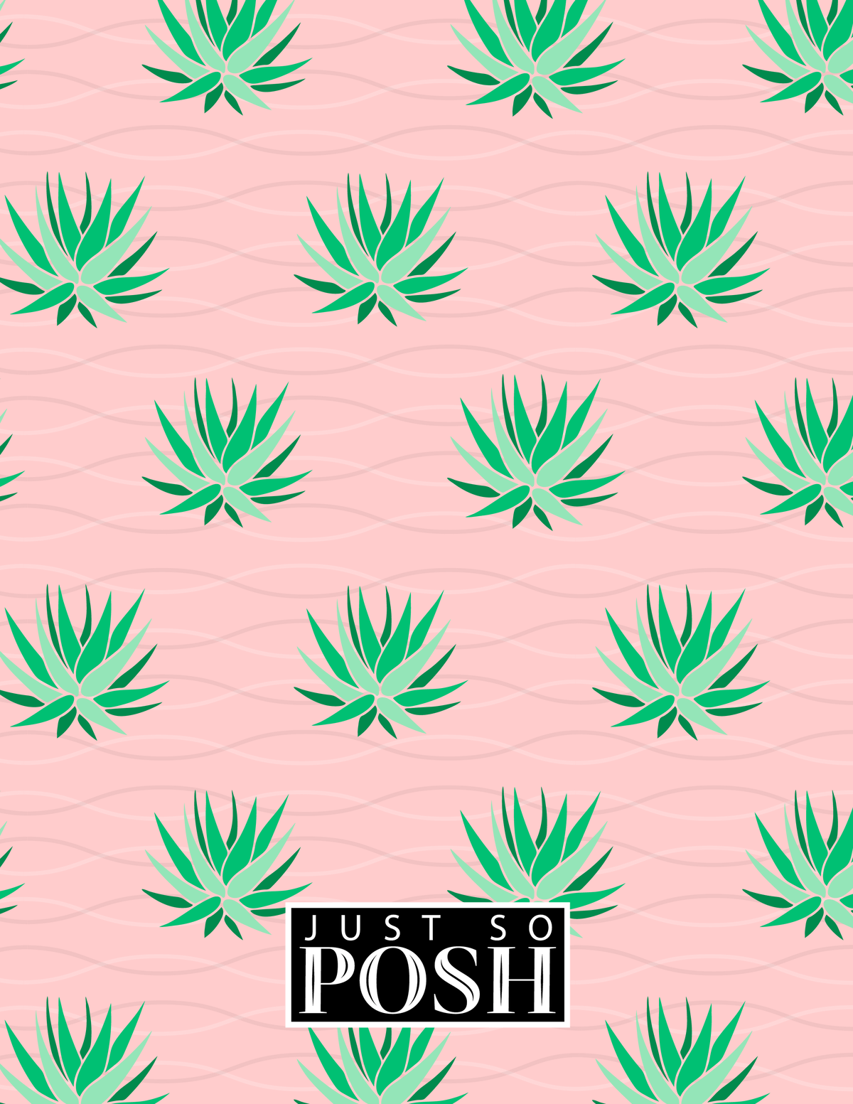 Personalized Cactus / Succulent Notebook IX - Cactus Pattern VIII - Back View