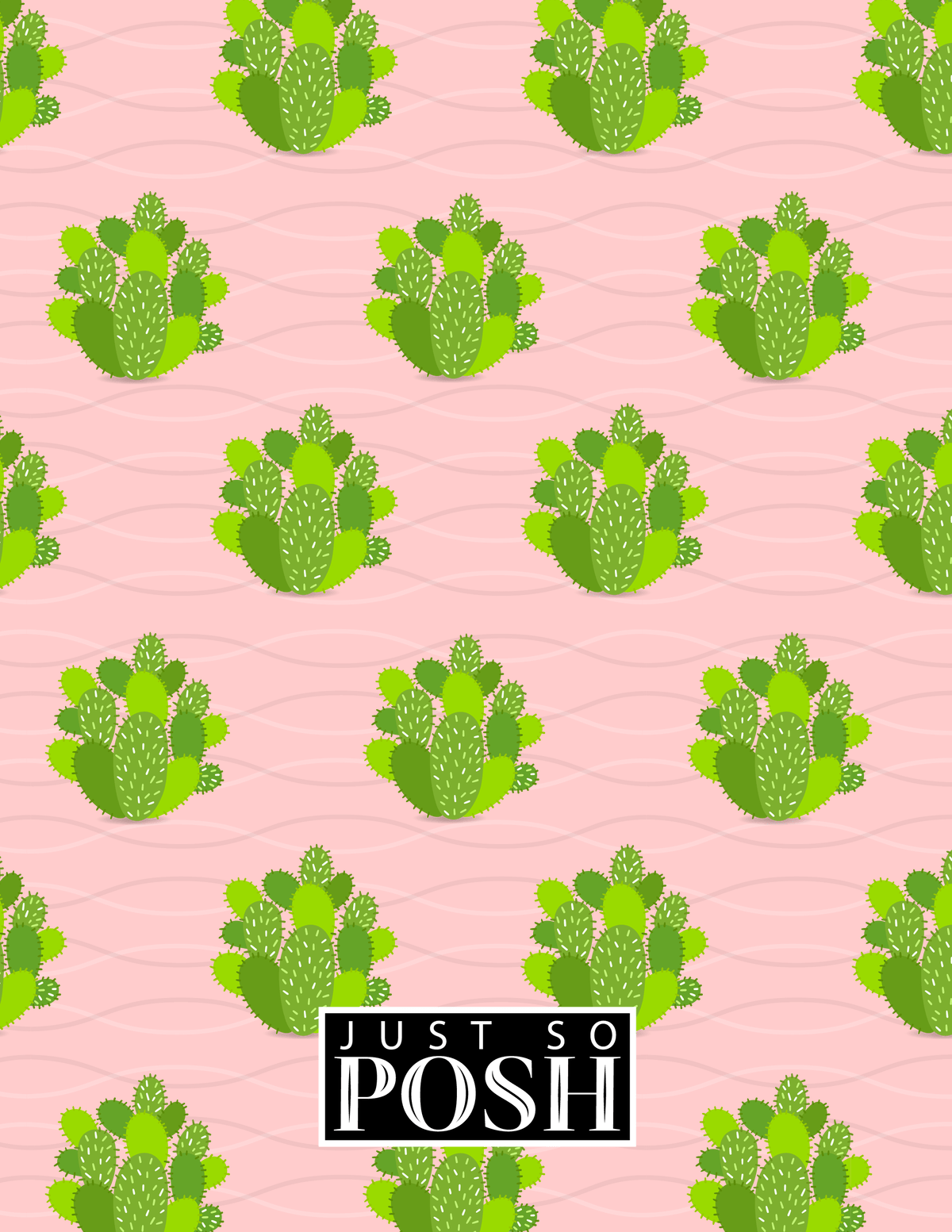 Personalized Cactus / Succulent Notebook IX - Cactus Pattern X - Back View