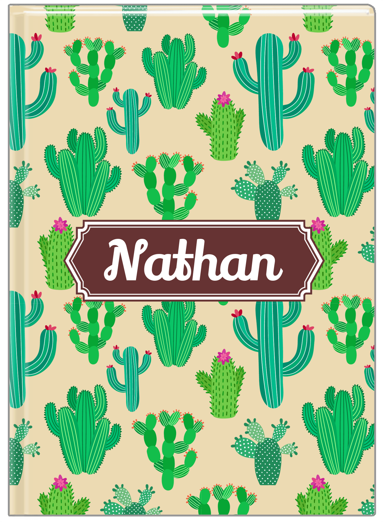 Personalized Cactus / Succulent Journal III - Decorative Rectangle Nameplate - Front View