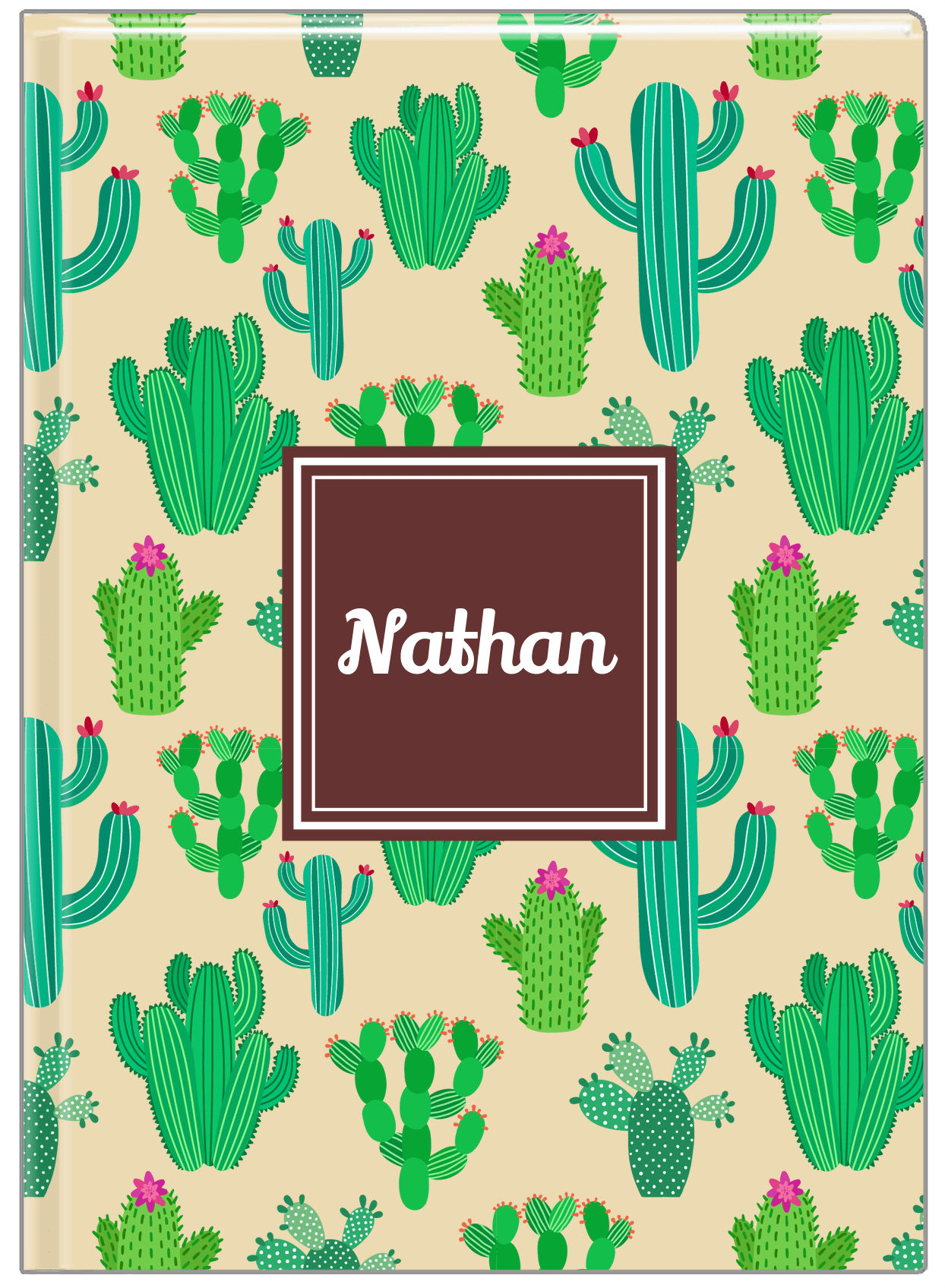 Personalized Cactus / Succulent Journal III - Square Nameplate - Front View