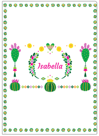 Thumbnail for Personalized Cactus / Succulent Journal IV - Cactus Wreath - White Background - Front View