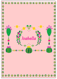 Thumbnail for Personalized Cactus / Succulent Journal IV - Cactus Wreath - Pink Background - Front View
