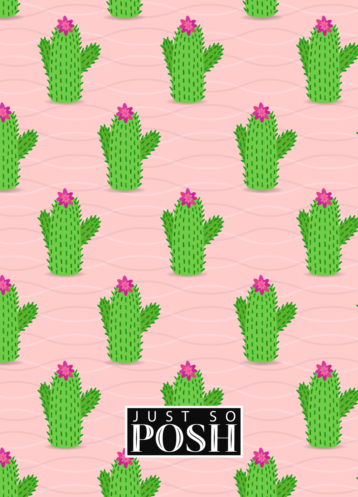 Personalized Cactus / Succulent Journal IX - Cactus Pattern I - Back View