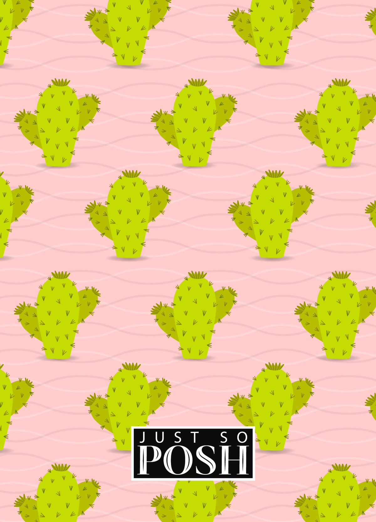 Personalized Cactus / Succulent Journal IX - Cactus Pattern II - Back View