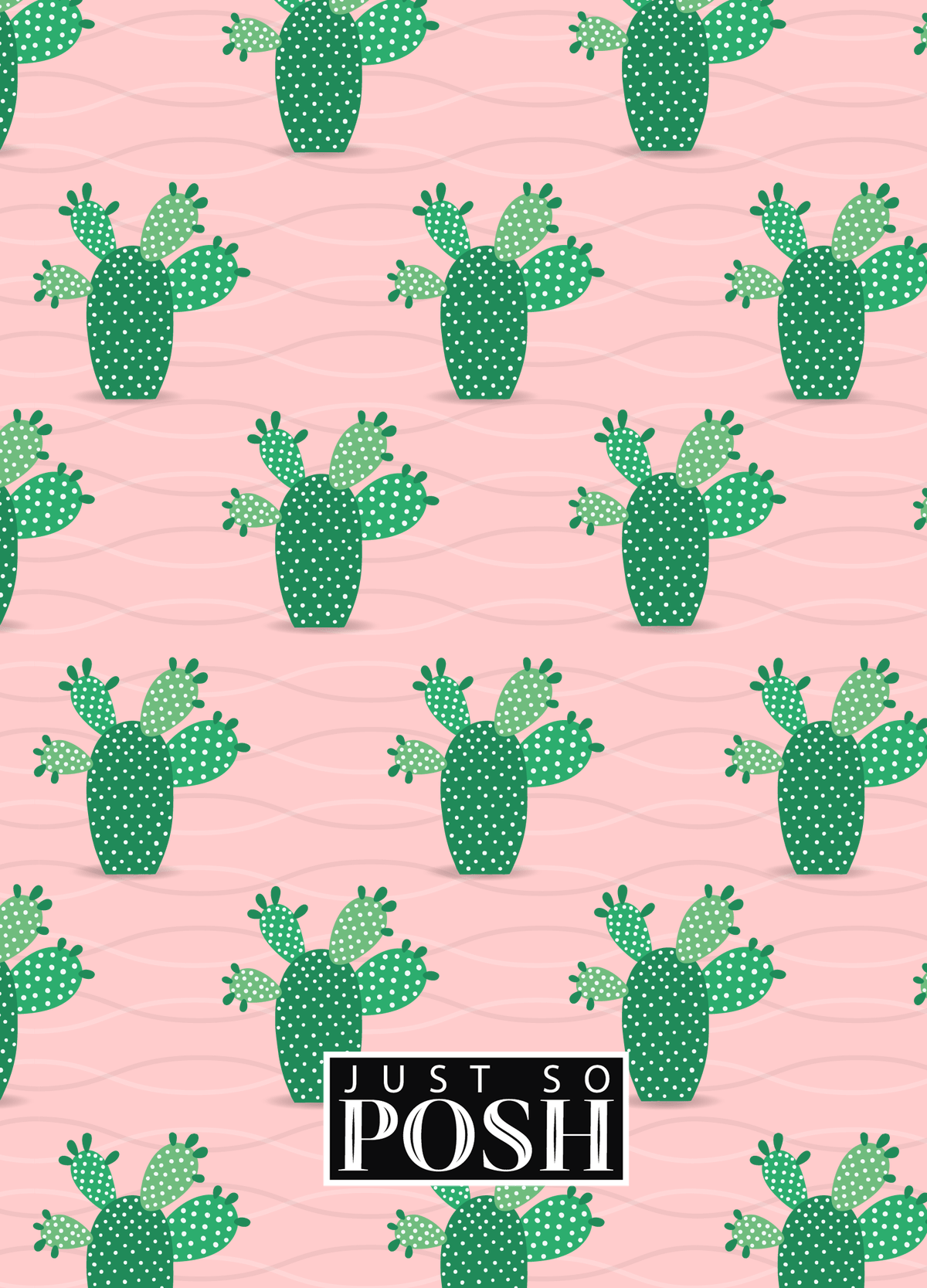 Personalized Cactus / Succulent Journal IX - Cactus Pattern III - Back View