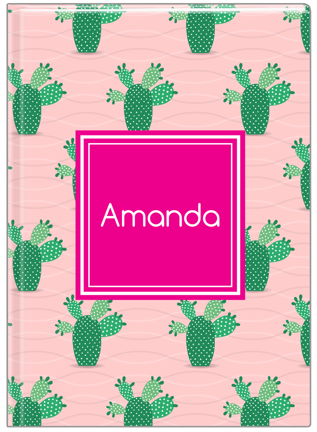 Personalized Cactus / Succulent Journal IX - Cactus Pattern III - Front View