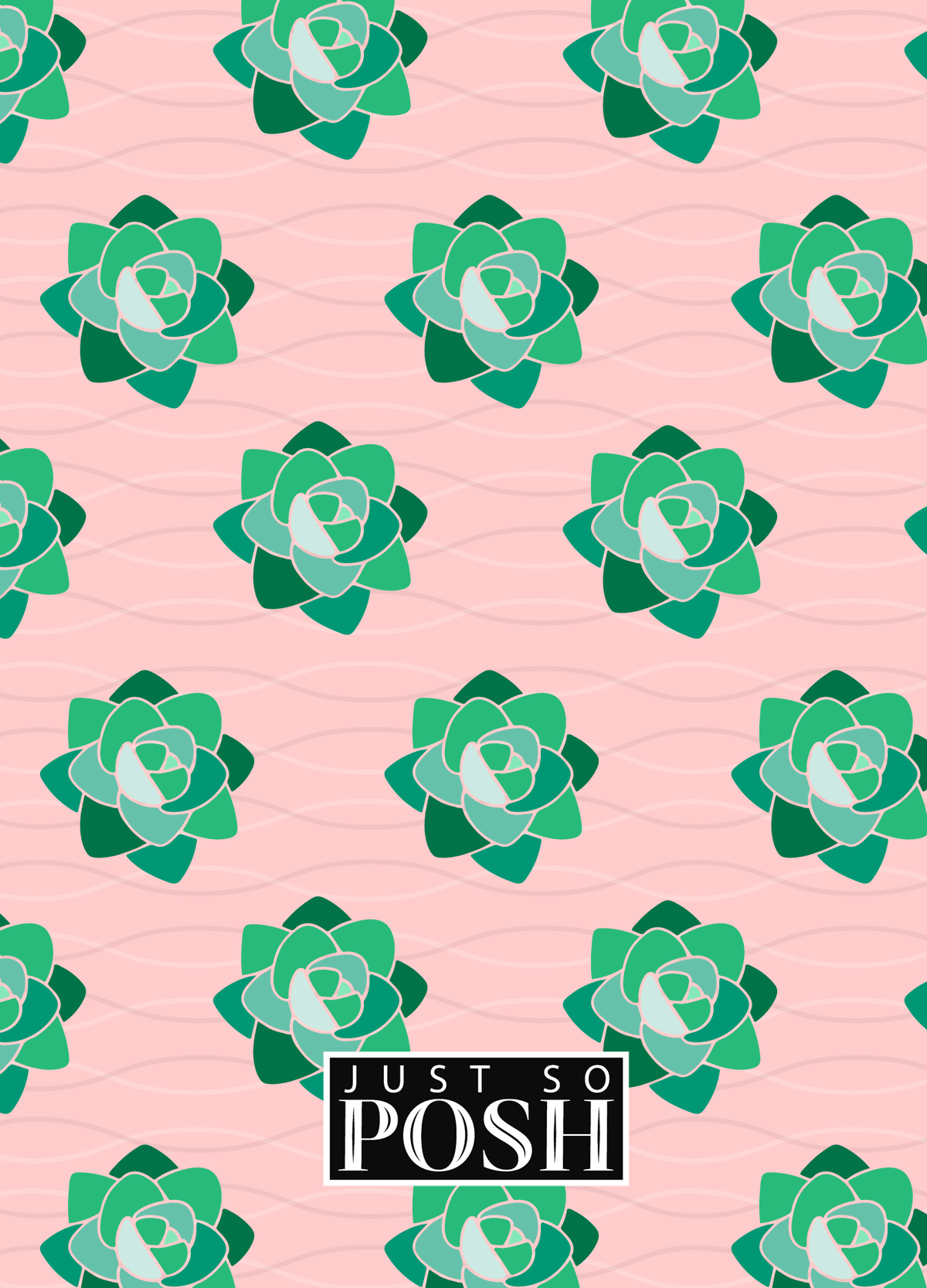 Personalized Cactus / Succulent Journal IX - Cactus Pattern IV - Back View