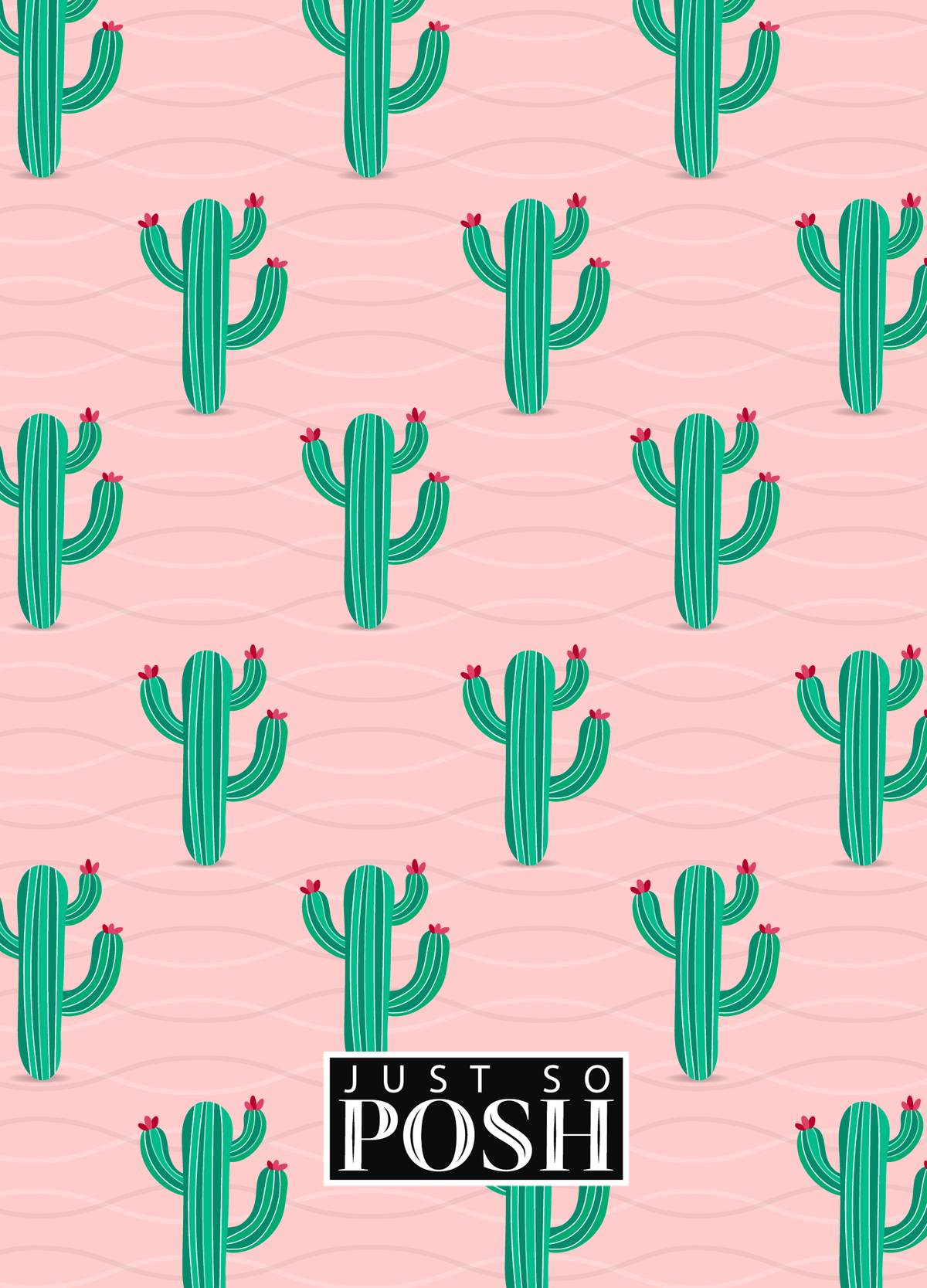 Personalized Cactus / Succulent Journal IX - Cactus Pattern V - Back View