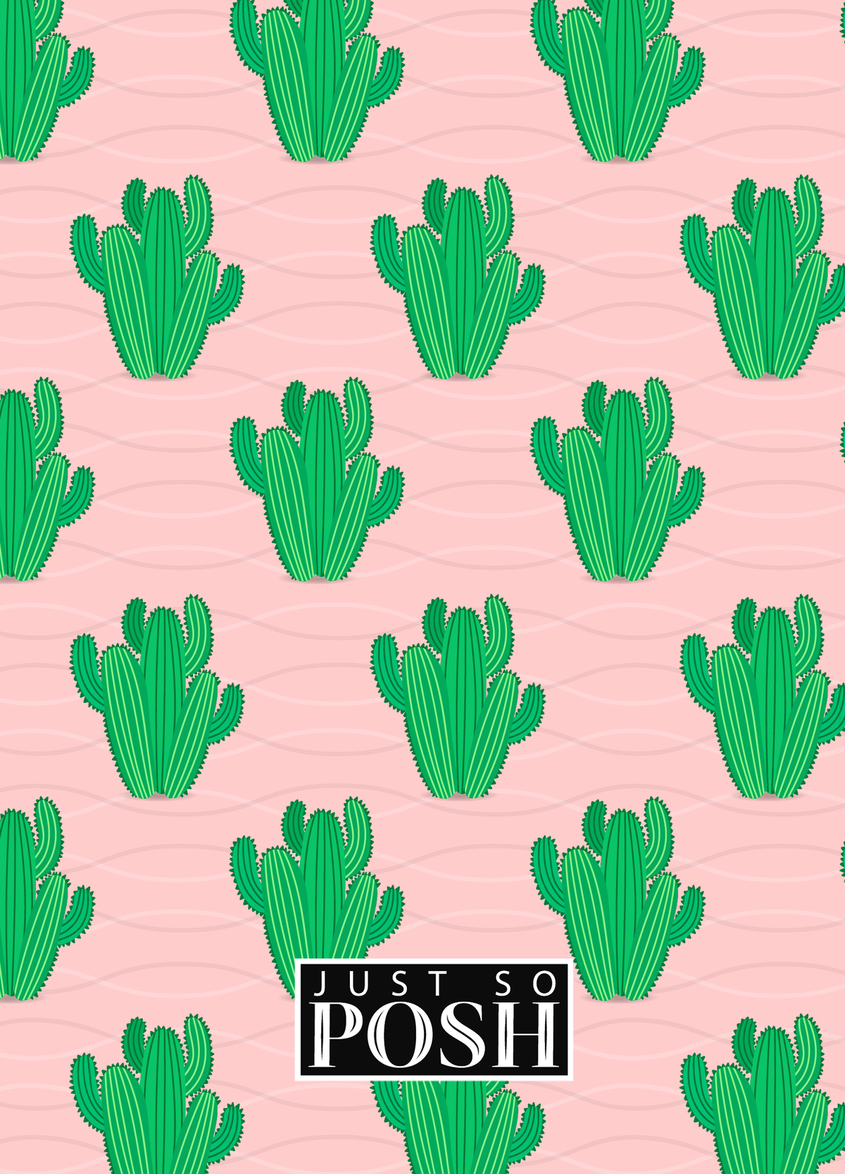 Personalized Cactus / Succulent Journal IX - Cactus Pattern VI - Back View