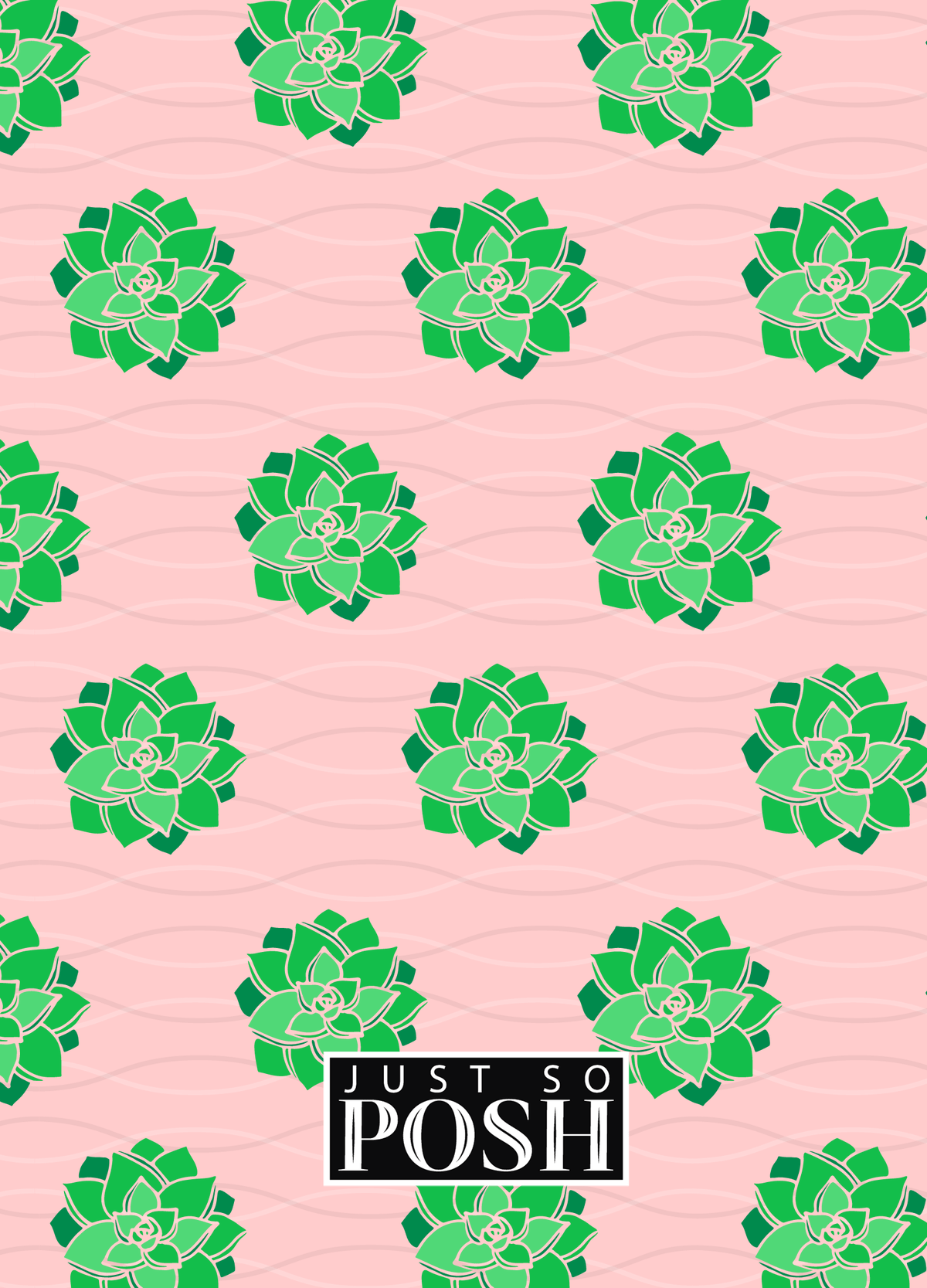 Personalized Cactus / Succulent Journal IX - Cactus Pattern VII - Back View