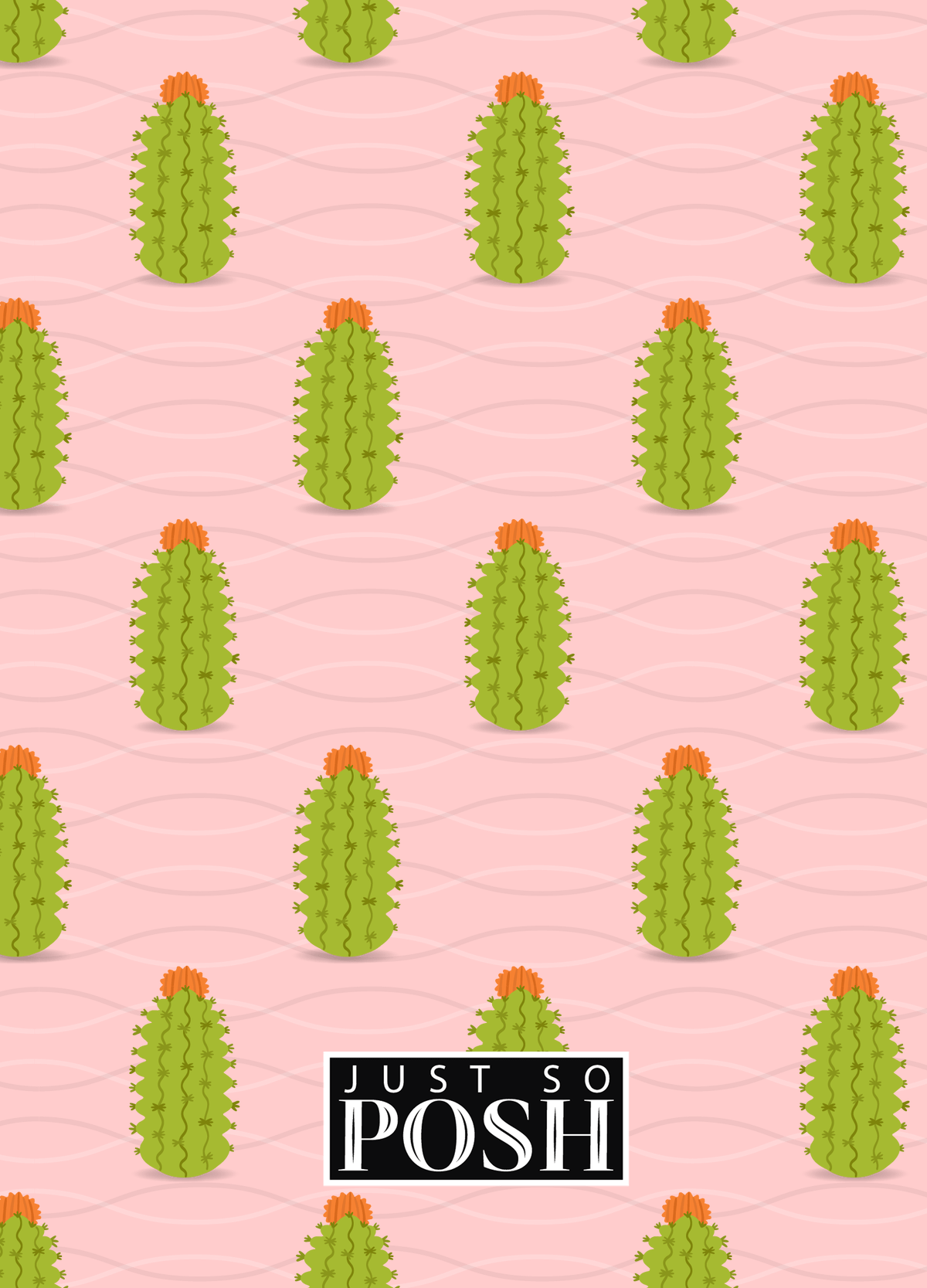 Personalized Cactus / Succulent Journal IX - Cactus Pattern IX - Back View
