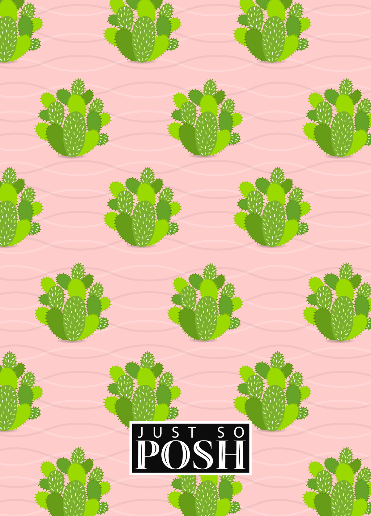 Personalized Cactus / Succulent Journal IX - Cactus Pattern X - Back View