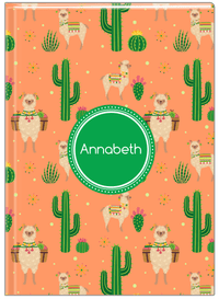 Thumbnail for Personalized Cactus / Succulent Journal X - Alpacas - Circle Nameplate - Front View