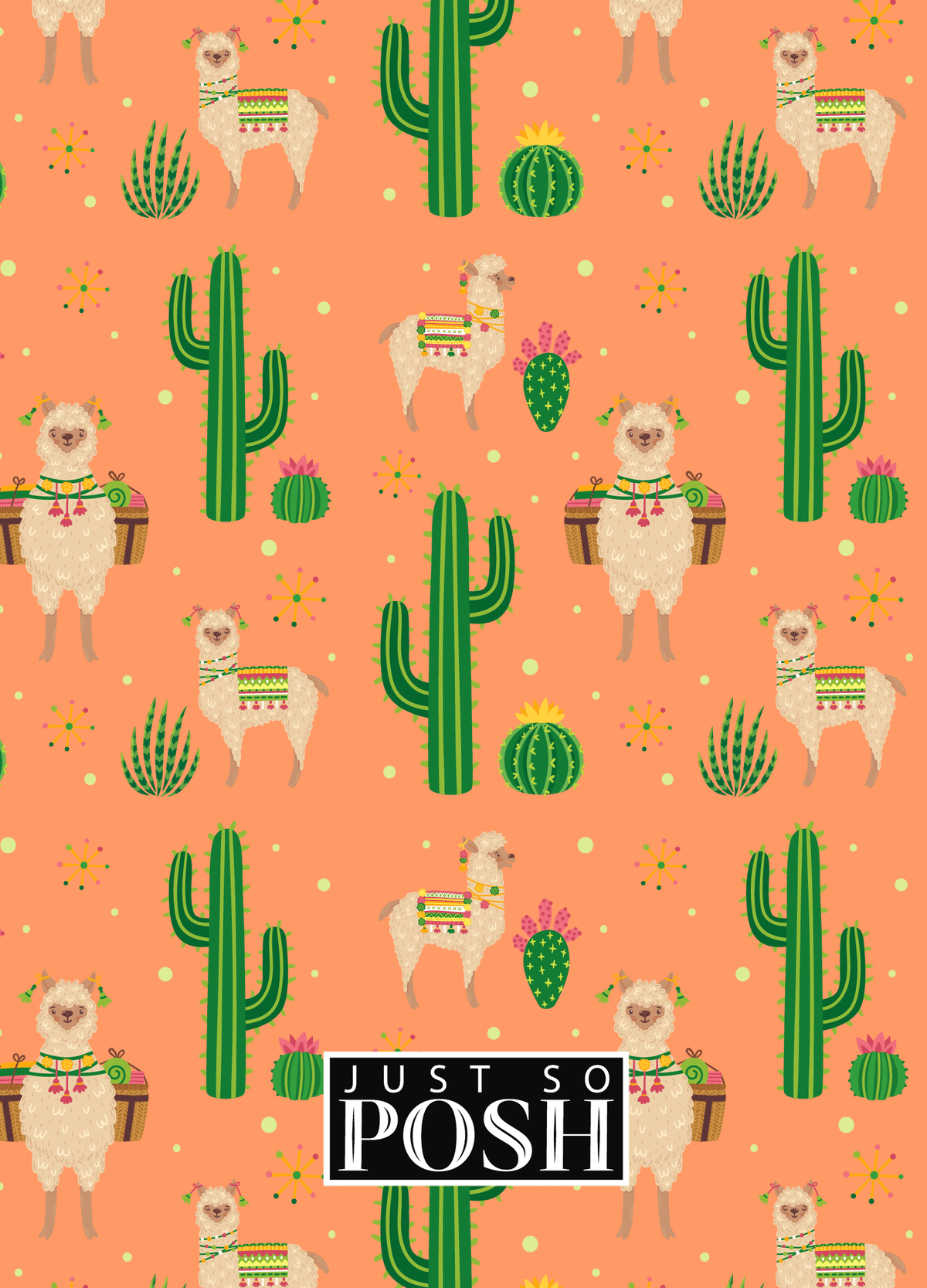 Personalized Cactus / Succulent Journal X - Alpacas - Decorative Rectangle Nameplate - Back View