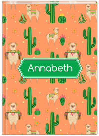 Thumbnail for Personalized Cactus / Succulent Journal X - Alpacas - Decorative Rectangle Nameplate - Front View