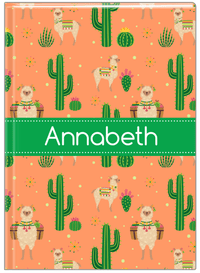 Thumbnail for Personalized Cactus / Succulent Journal X - Alpacas - Ribbon Nameplate - Front View