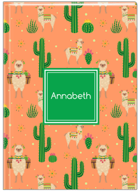 Thumbnail for Personalized Cactus / Succulent Journal X - Alpacas - Square Nameplate - Front View