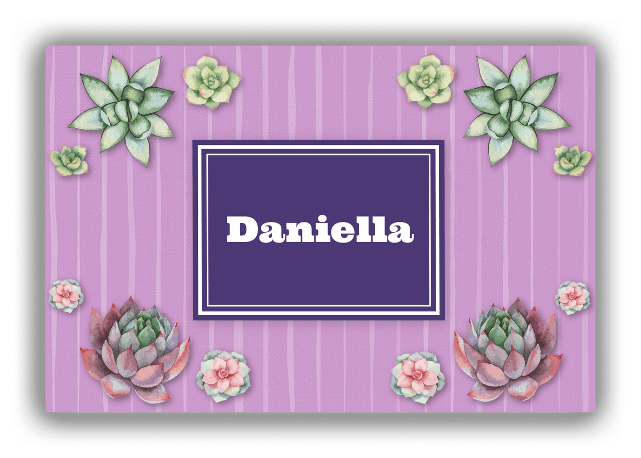 Personalized Cactus / Succulent Canvas Wrap & Photo Print I - Watercolor - Rectangle Nameplate - Front View