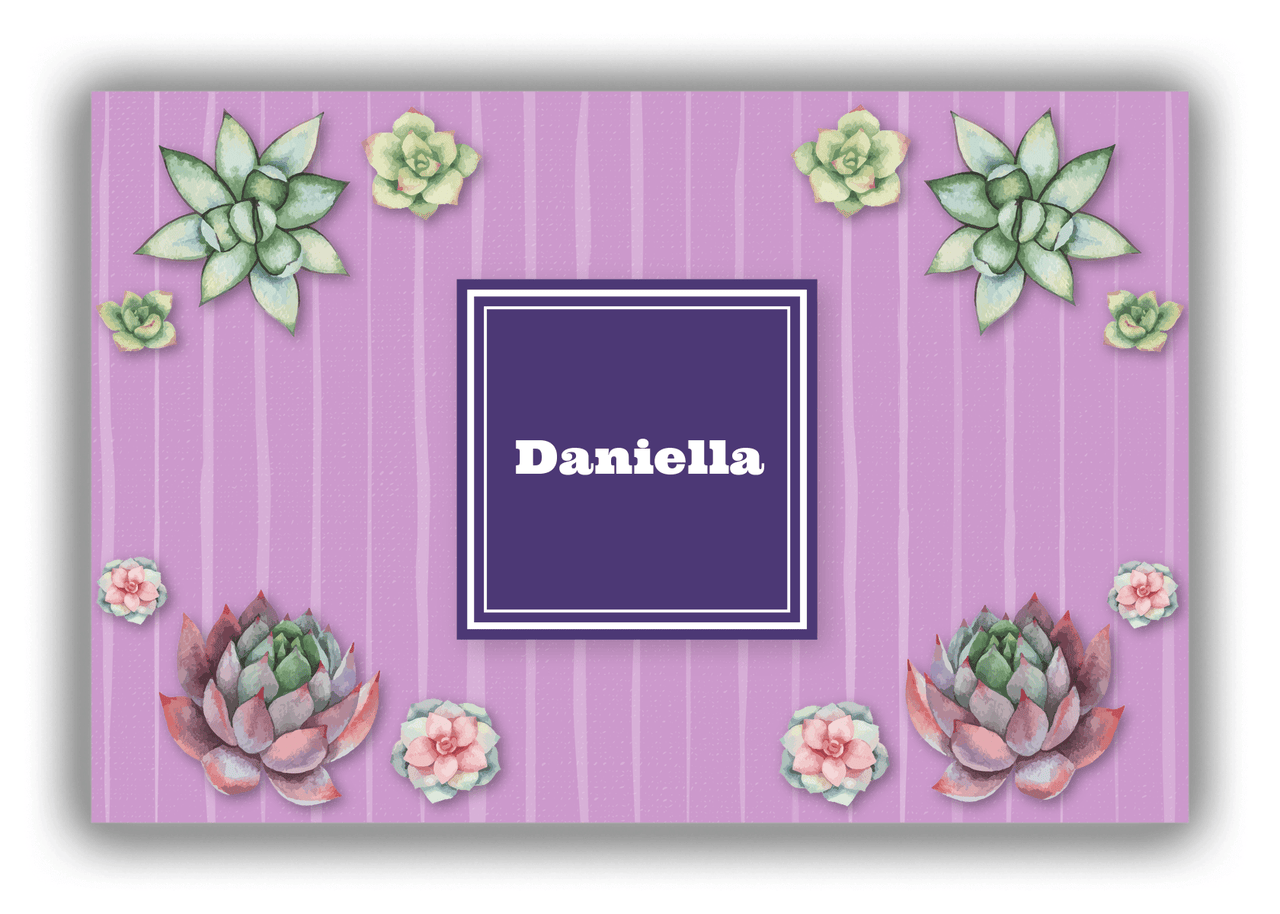 Personalized Cactus / Succulent Canvas Wrap & Photo Print I - Watercolor - Square Nameplate - Front View