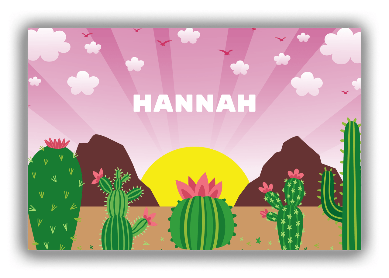 Personalized Cactus / Succulent Canvas Wrap & Photo Print II - Cactus Range - Pink Background - Front View